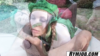 RYMJOB - Liza Rowe Rimming His Ass Poolside