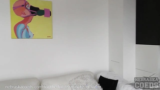 Inked Teen Forces Massive Hitachi into Tight Pussy Solo