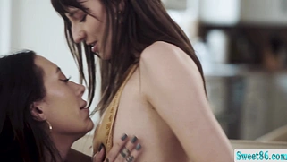 Watch this lesbian stepsis lick each others pussy