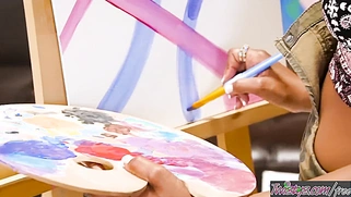 An Art Tutorial Turns Into Lesbian Steamy Sex With Chanell Heart and Xandra Sixx