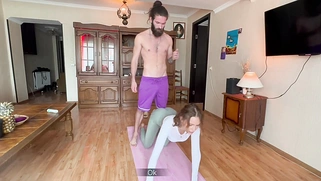 Hot Busty Stepmother Need Help With Stretching