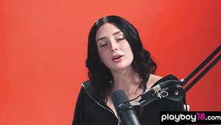 Sexy hottie testing her new magic wand