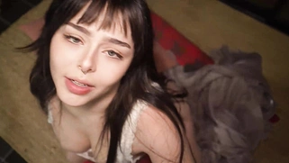 Cute Busty Stepdaughter Deepthroats Stepdad’s Cock