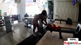 Amateur Thai teen Noom feeding her pussy