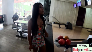 Amateur Thai teen Noom feeding her pussy