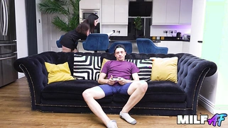 Busty Jessica Sin Makes Lazy Stepson Eat Her Pussy for Dinner