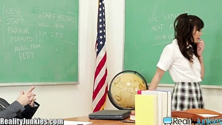 Chinese Schoolgirl rides Well Hung Teacher