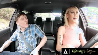 Naturally Shaped Blonde MILF Maxim Law Brings a Stranger Home to Get Scolded