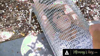 Stacked MILF Gets Fucked Hard By Her Perverted Hung Gardener While Stuck In Fence