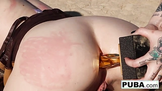 Leya, a Big Tit Blonde Slut, Celebrates in a Different Way