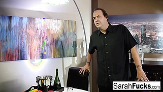 In order to screw the bartender, Sarah Jessie stays late at the establishment.