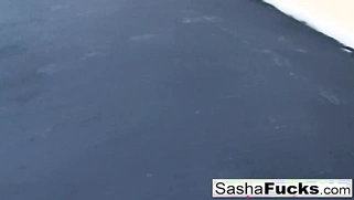 In the boiler room, seductive Sasha fulfills her fantasy.