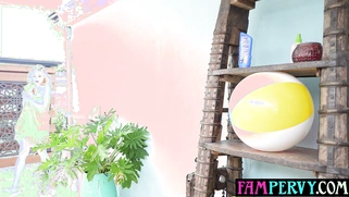 Teen Jessie riding on BFFs stepbros cock