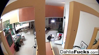 Hot Dahlia Watches Christy on set