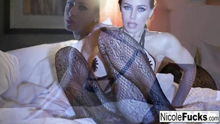 After a sex tease, hot Nicole gives herself a thorough massage.