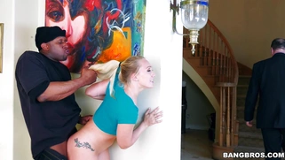 Blonde AJ Applegate was almost caught being fucked