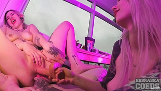 Tattooed Lesbians Intense Double Penetration