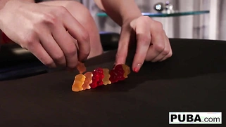 Big Tit Blonde Slut Stuffing Her Licorice into the Wrong Hole