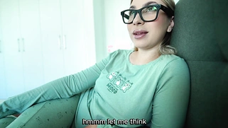 Beautiful Busty Blonde Stepmother Fucked And Cum On Glasses