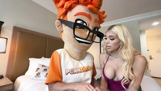 Tattooed blonde Lilith Grace gave the best handjob and blowjob then took a messy facial like a pro