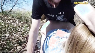 Cute Busty Big Booty Teen Screwed In The Woods