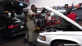 Naughty Jade Jantzen seducing the mechanic Jax