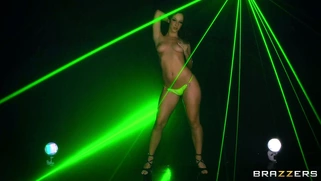 Jada Stevens solo posing with great laser show