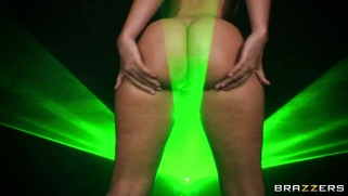 Jada Stevens solo posing with great laser show