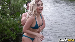 Aaliyah Hadid and Peter Green have fun on the river