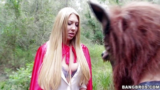 Lexi Lowe as a Little Red Riding Hood met big bad wolf