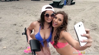 Shae Summers and her friend chilling down at the beach